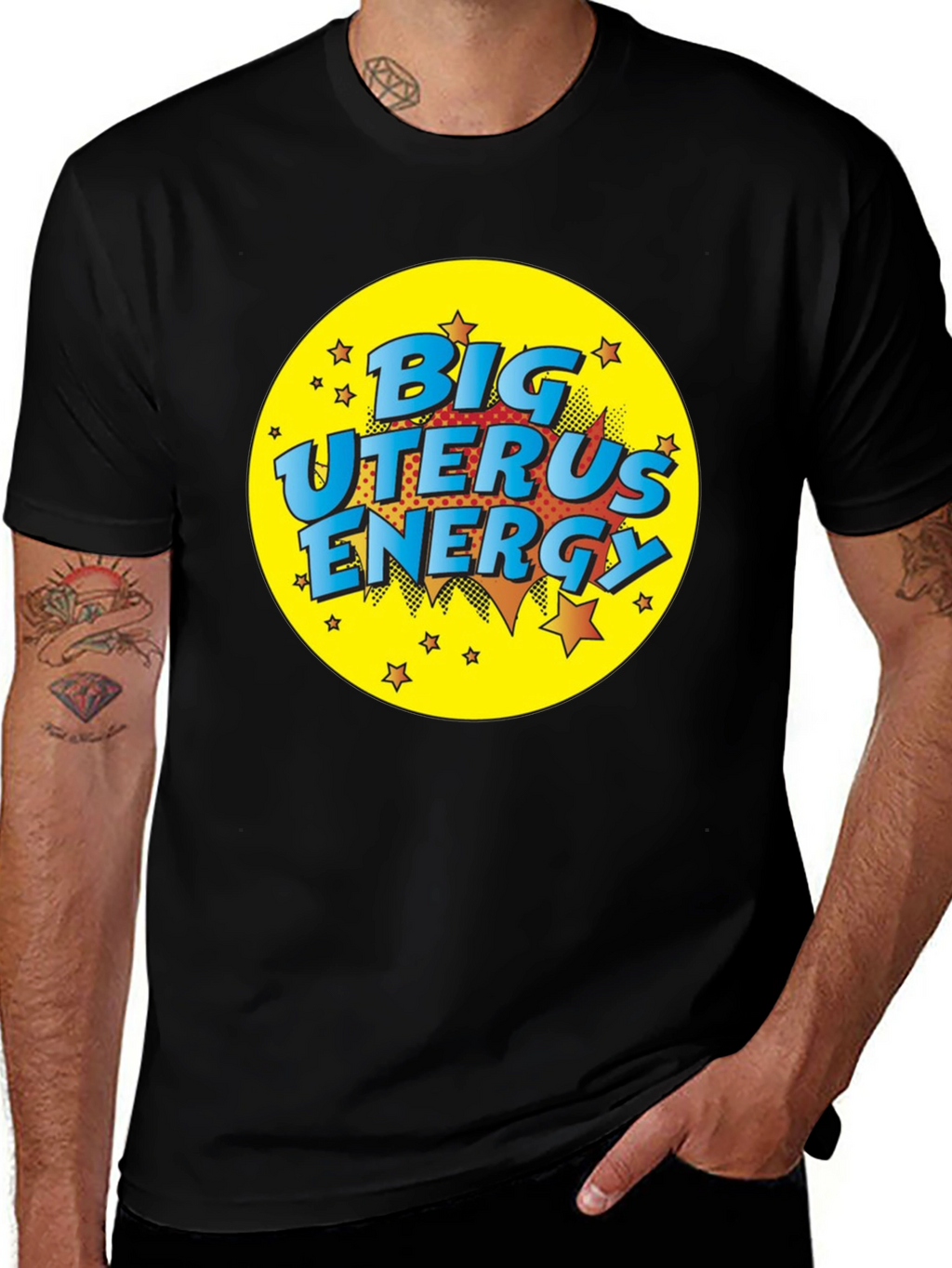 Big Uterus Energy Graphic Tee - Black