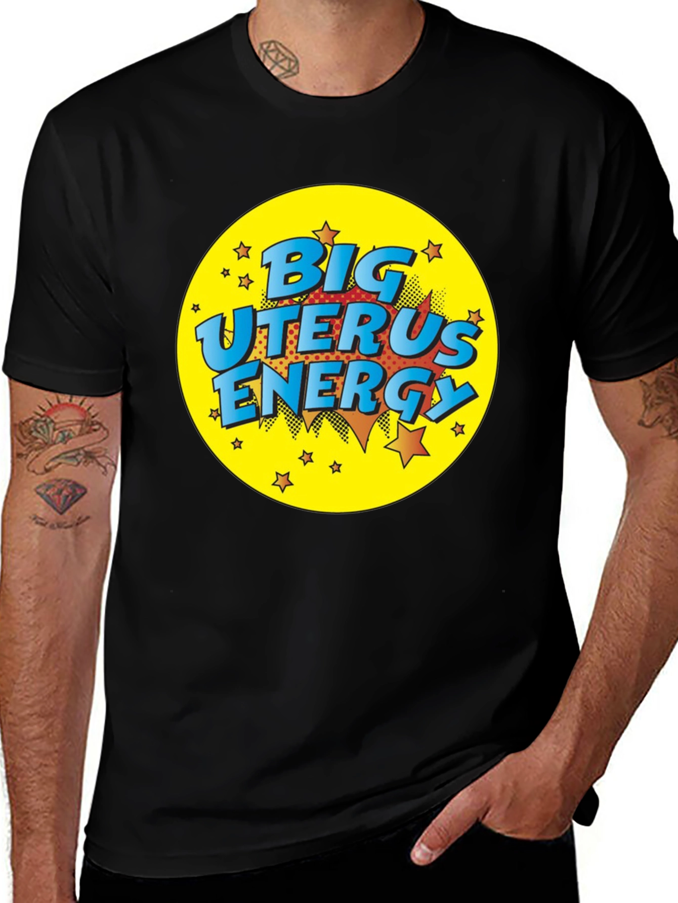 Big Uterus Energy Graphic Tee - Black