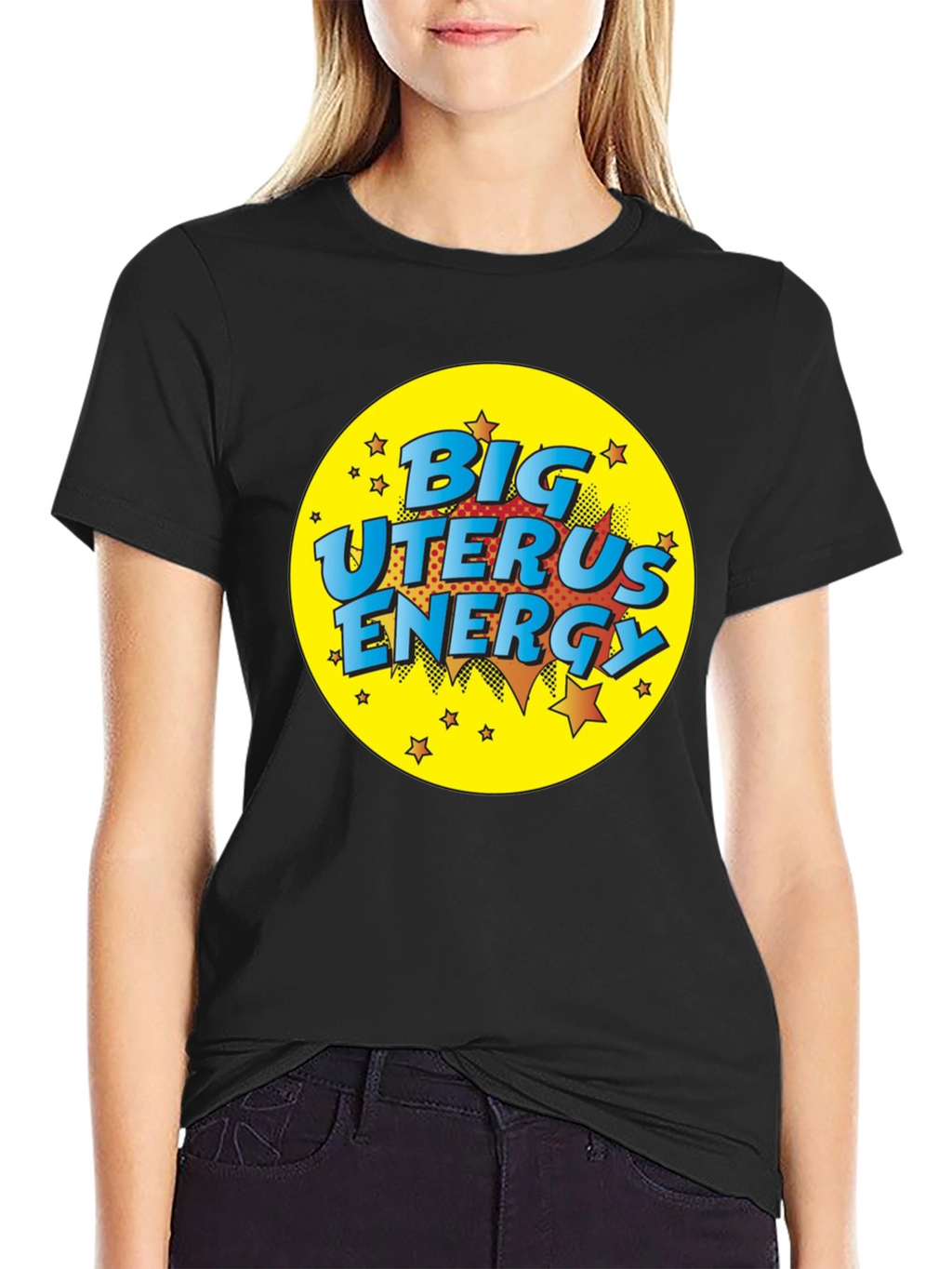 Big Uterus Energy Graphic Tee - Black