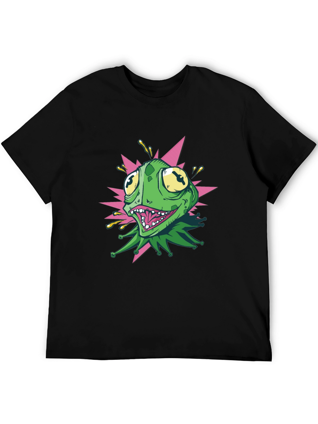 Kermit Style Graphic Tee - Black Cotton T-Shirt