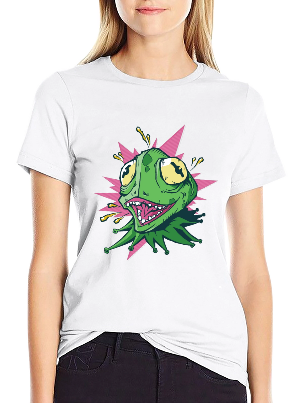 Kermit Style Graphic Tee - Black Cotton T-Shirt