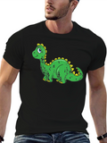 Cartoon Dinosaur Graphic Print T-Shirt