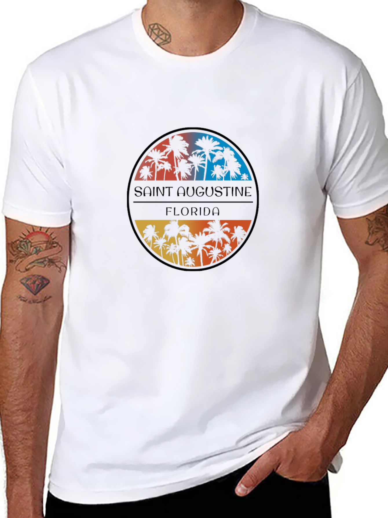 Saint Augustine Florida Palm Tree Graphic Tee