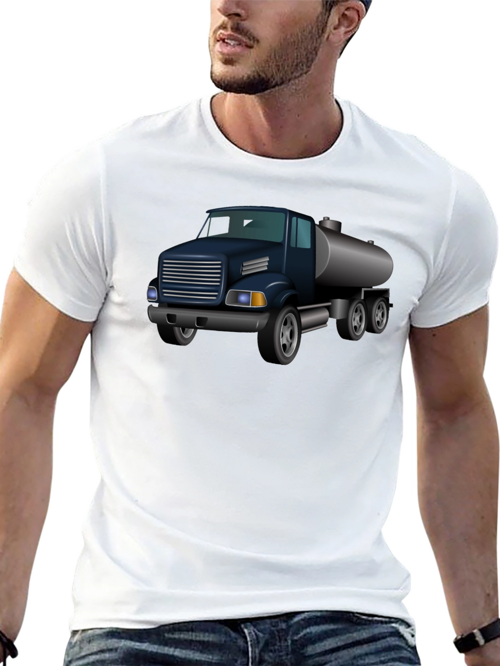 Truck Graphic T-Shirt - Black Crew Neck Tee