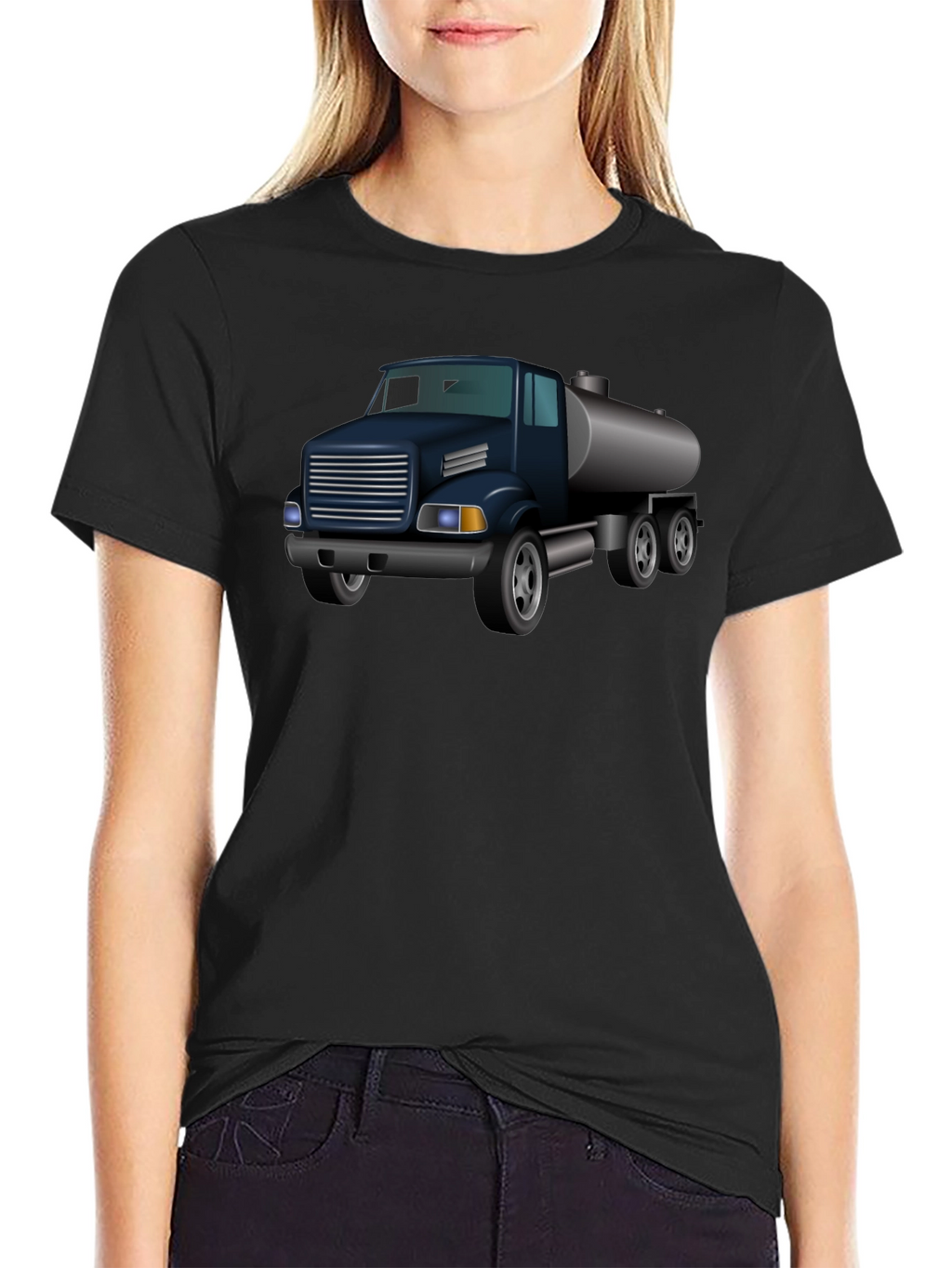Truck Graphic T-Shirt - Black Crew Neck Tee