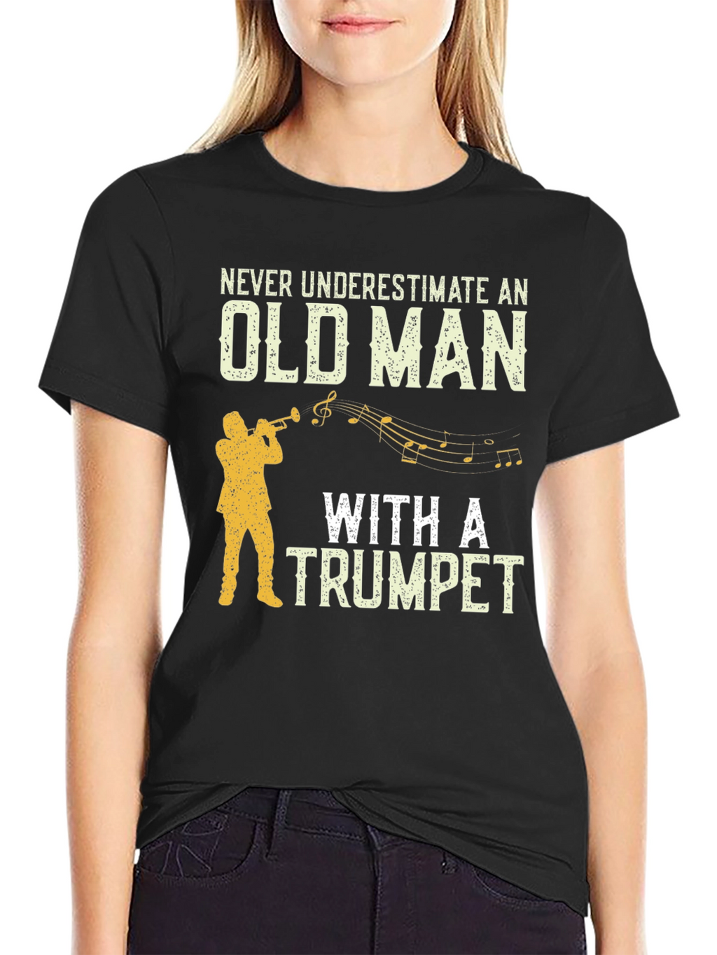 Never Underestimate Old Man With Trumpet T-Shirt