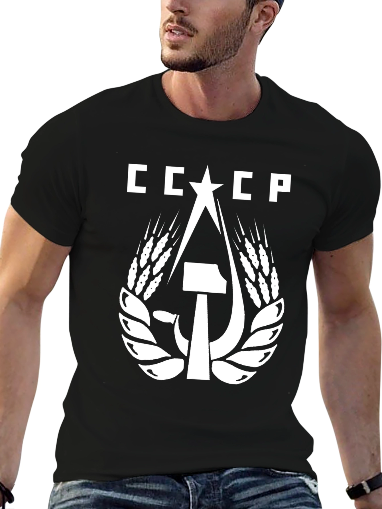 USSR Hammer and Sickle Graphic Tee - Black