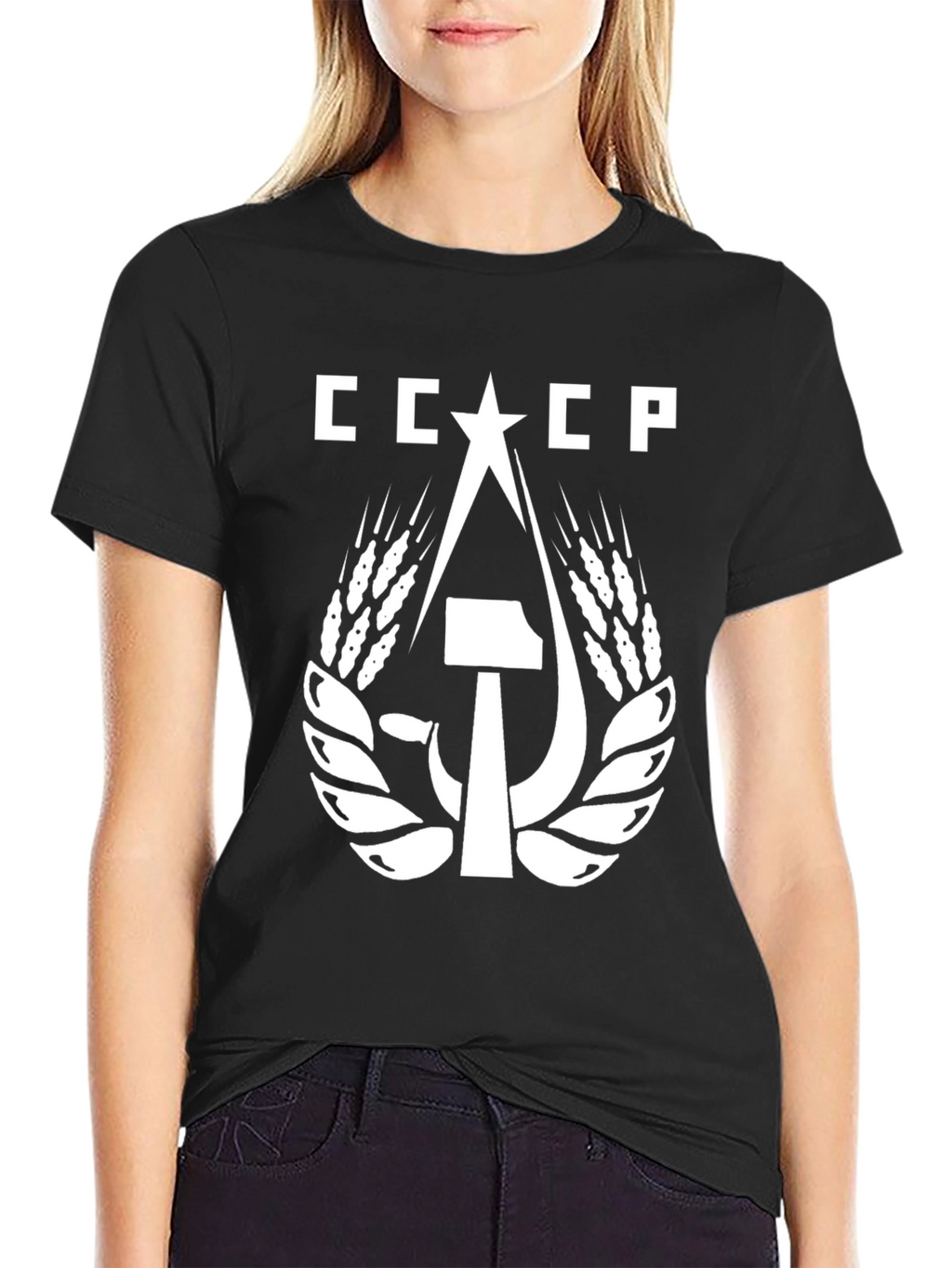 USSR Hammer and Sickle Graphic Tee - Black