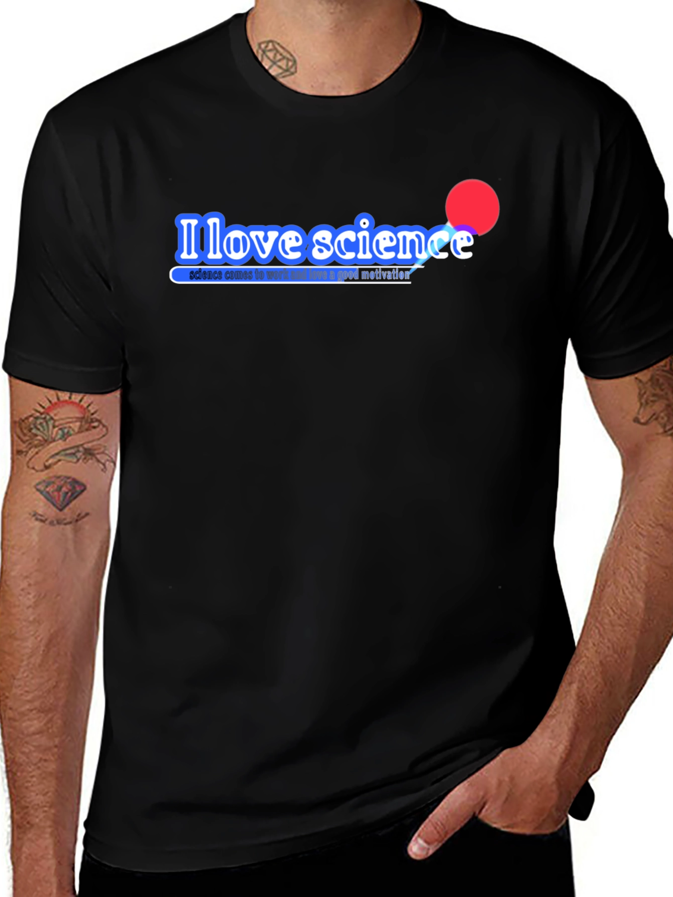 I Love Science Black T-Shirt - Motivational Design