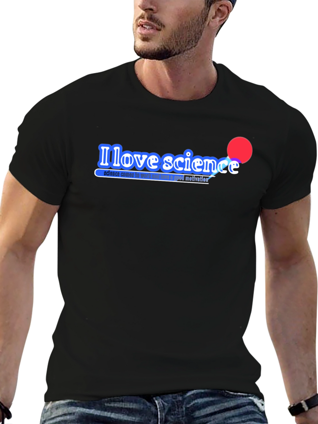 I Love Science Black T-Shirt - Motivational Design