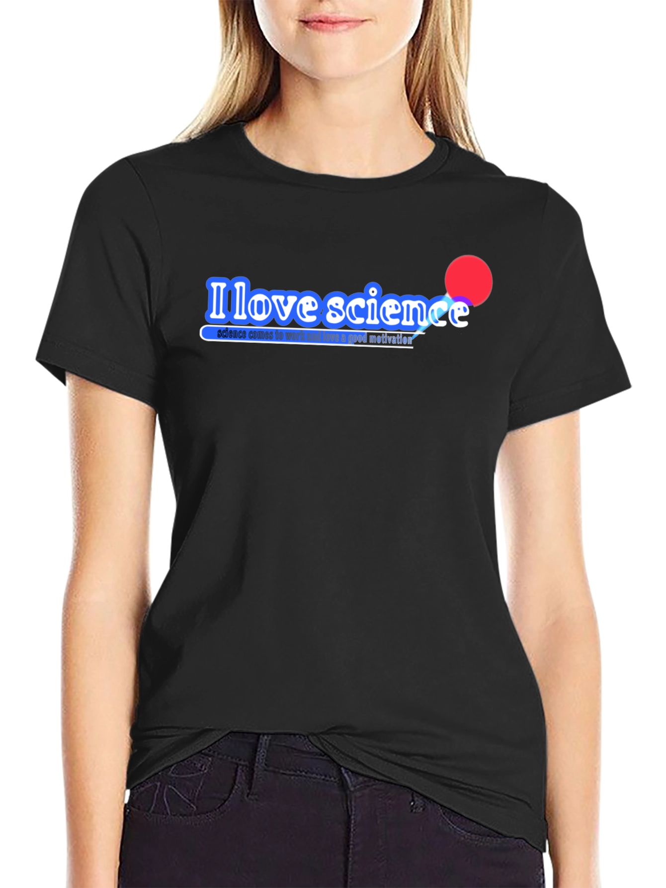 I Love Science Black T-Shirt - Motivational Design