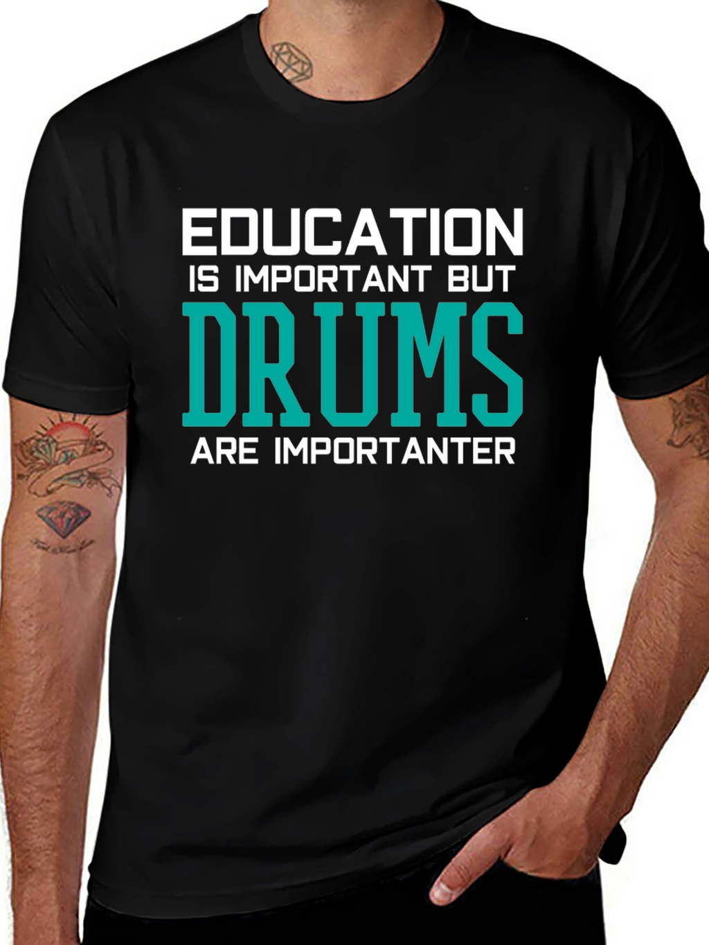 Education vs. Drums Graphic Tee