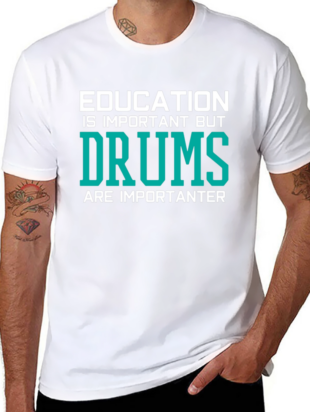 Education vs. Drums Graphic Tee