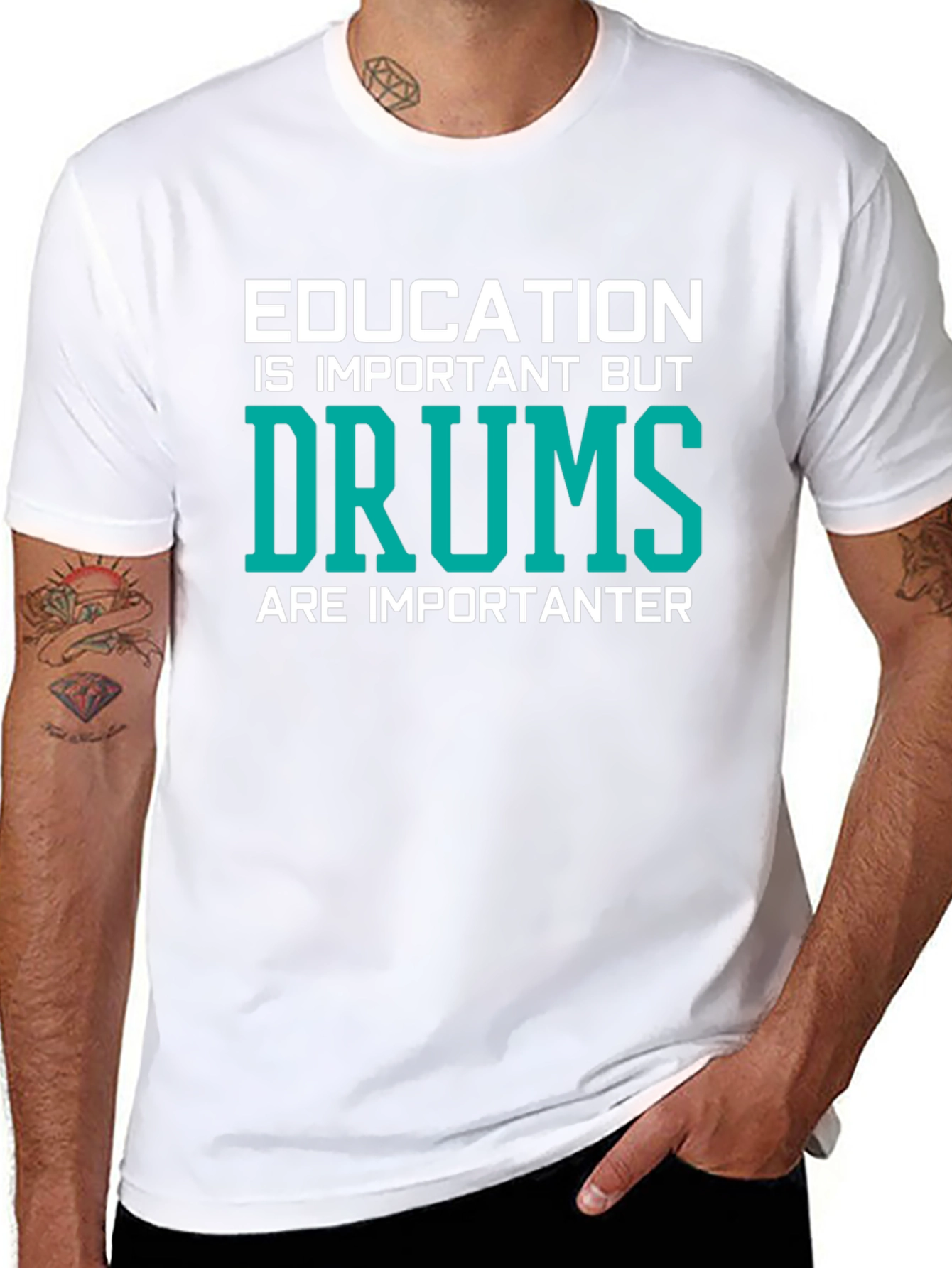 Education vs. Drums Graphic Tee