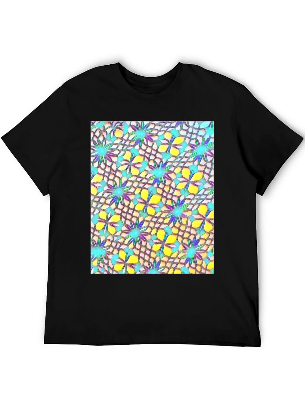 Abstract Floral Print Mens T-Shirt