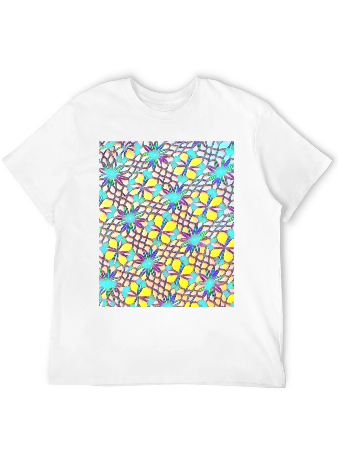 Abstract Floral Print Mens T-Shirt