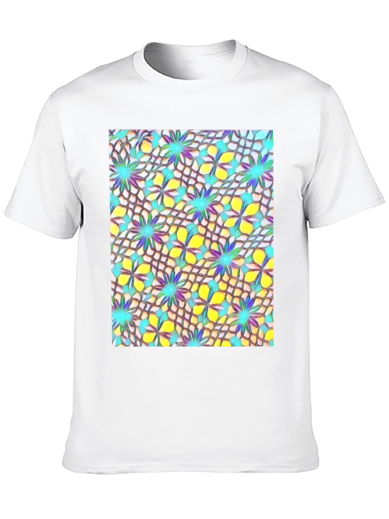 Abstract Floral Print Mens T-Shirt