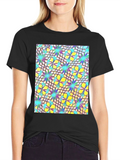 Abstract Floral Print Mens T-Shirt