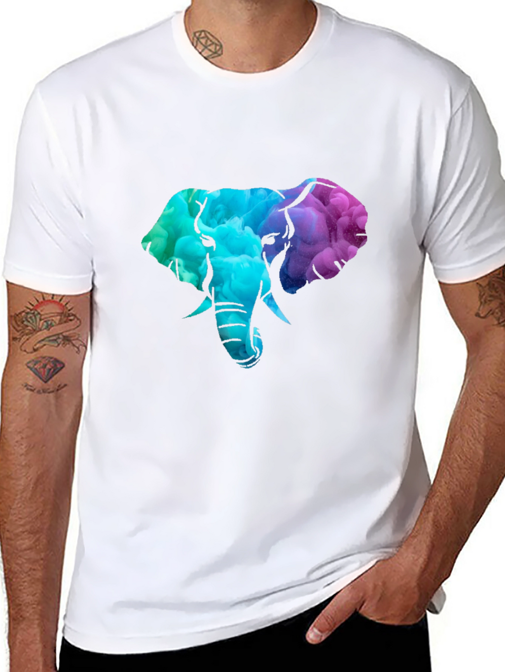 Elephant Head Graphic Tee - Black T-Shirt