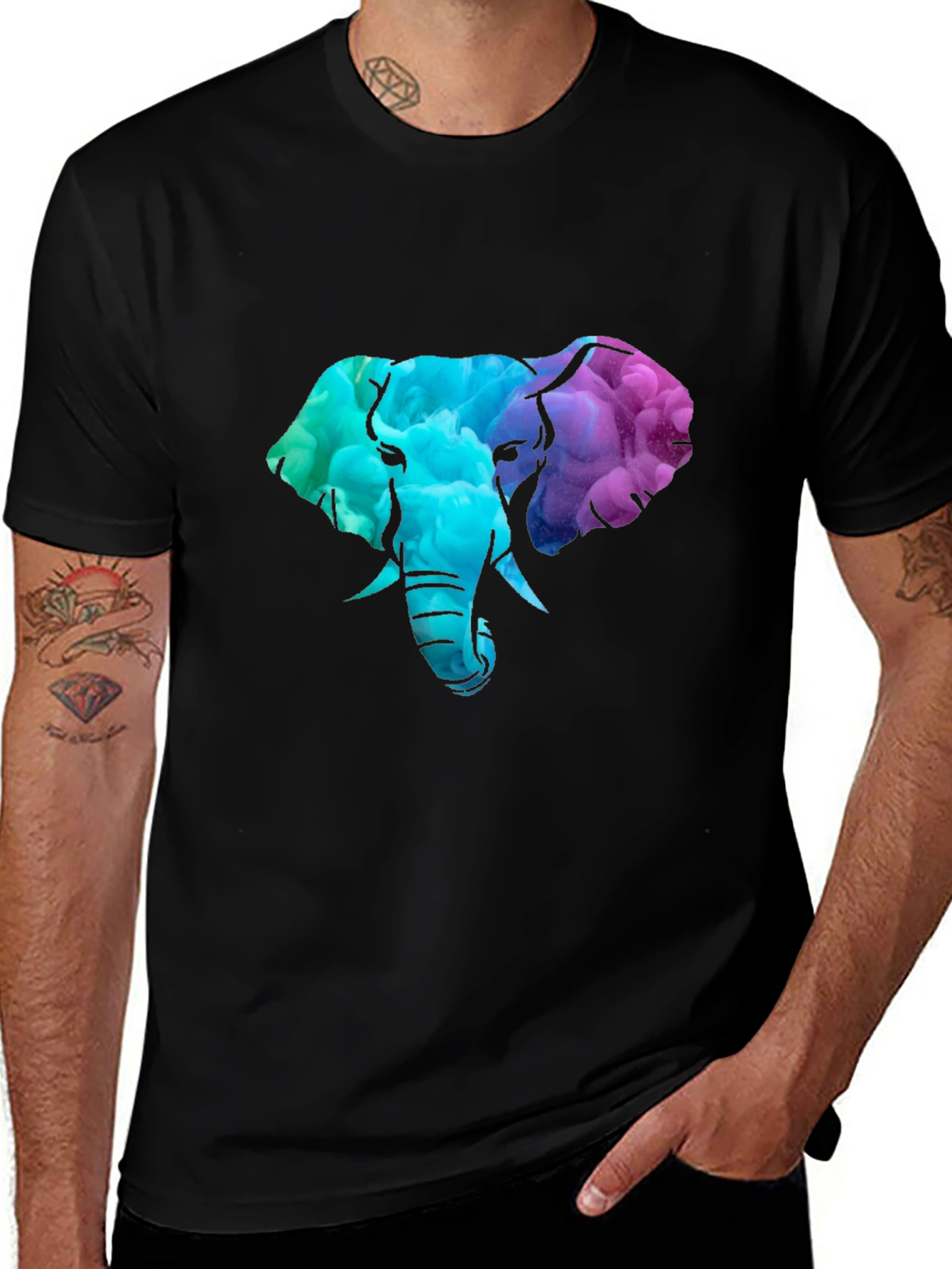 Elephant Head Graphic Tee - Black T-Shirt
