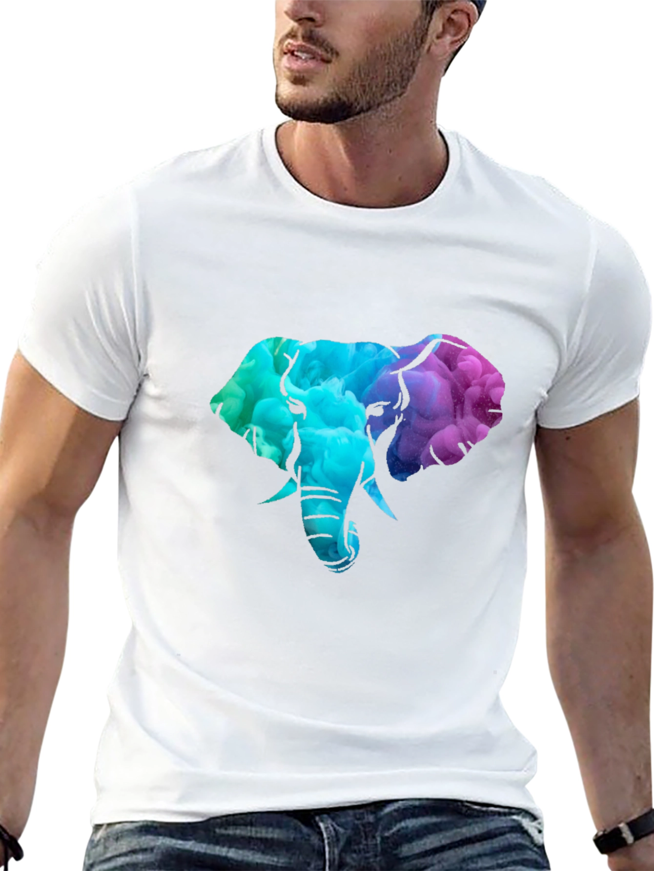 Elephant Head Graphic Tee - Black T-Shirt