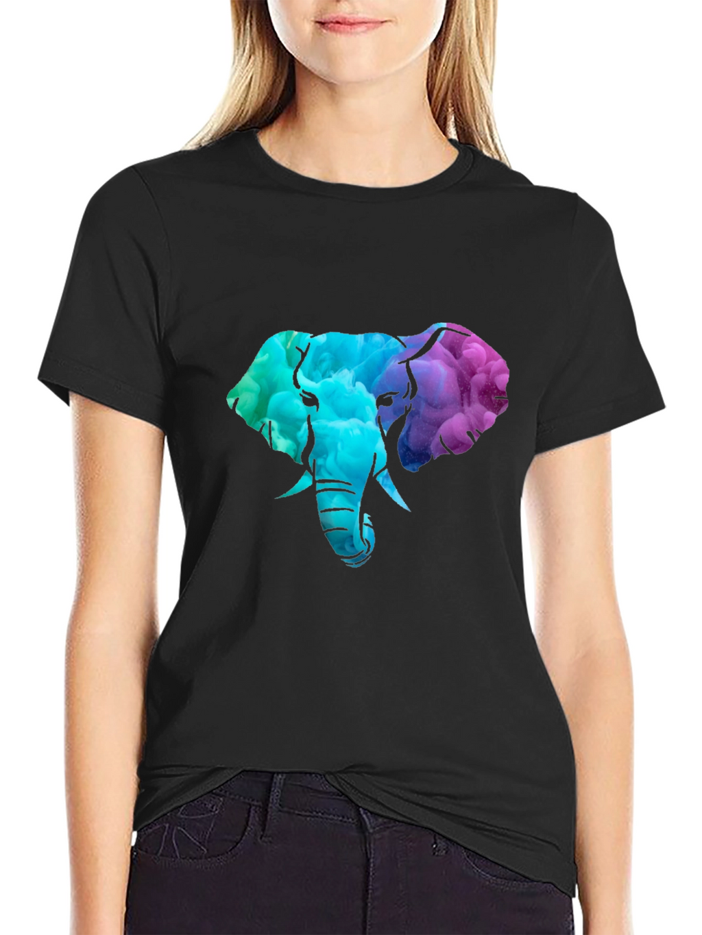 Elephant Head Graphic Tee - Black T-Shirt