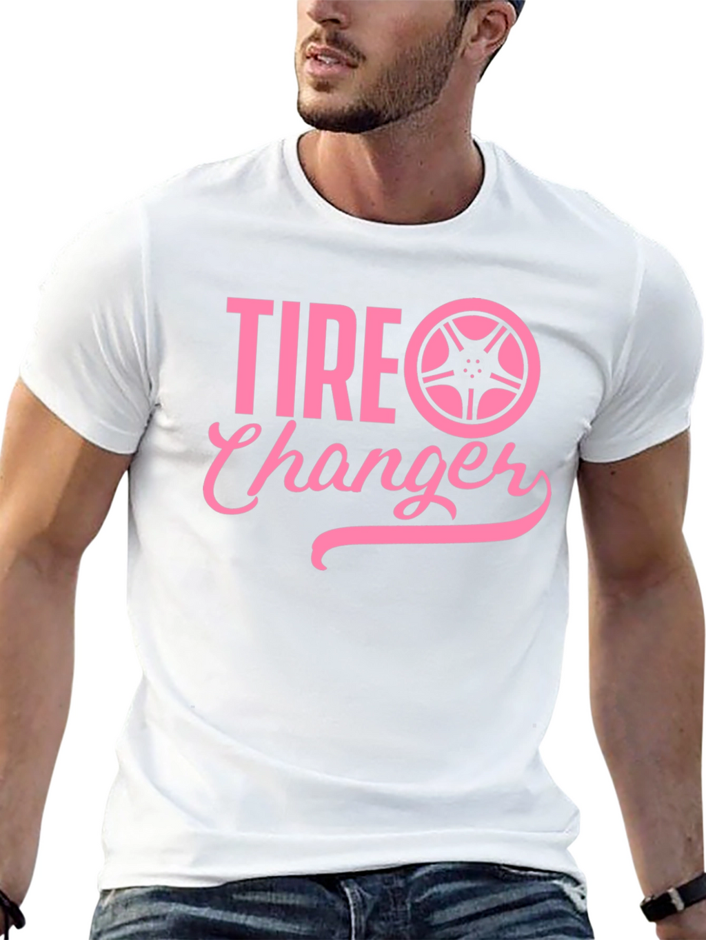 Tire Changer Pink Graphic T-Shirt