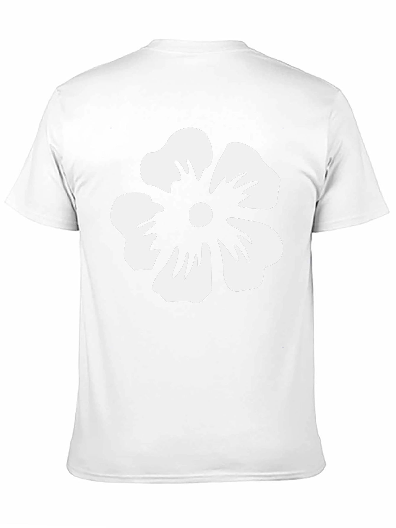 Floral Graphic Tee - White Flower on Black