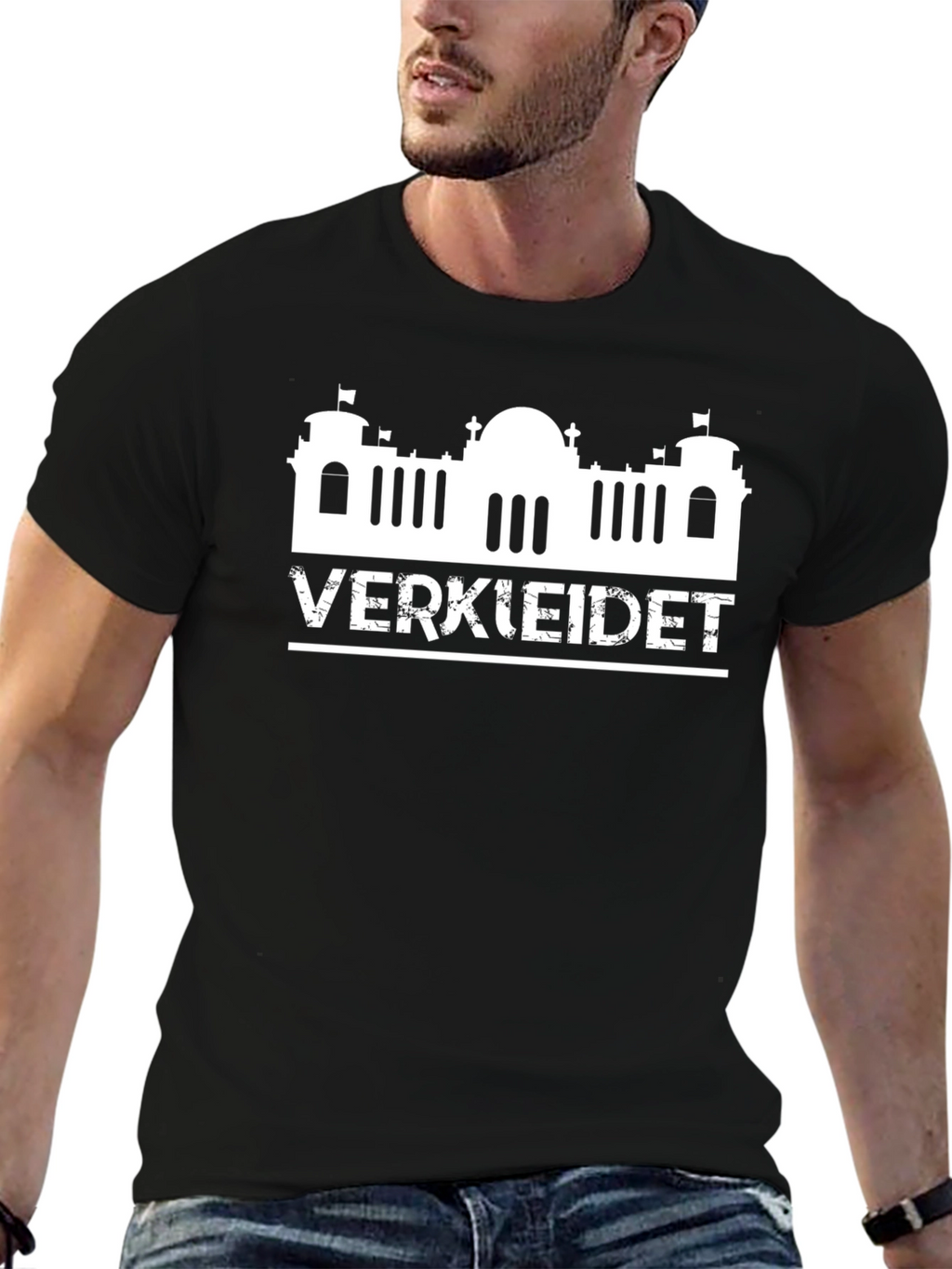Verkleidet Berlin Skyline Black T-Shirt