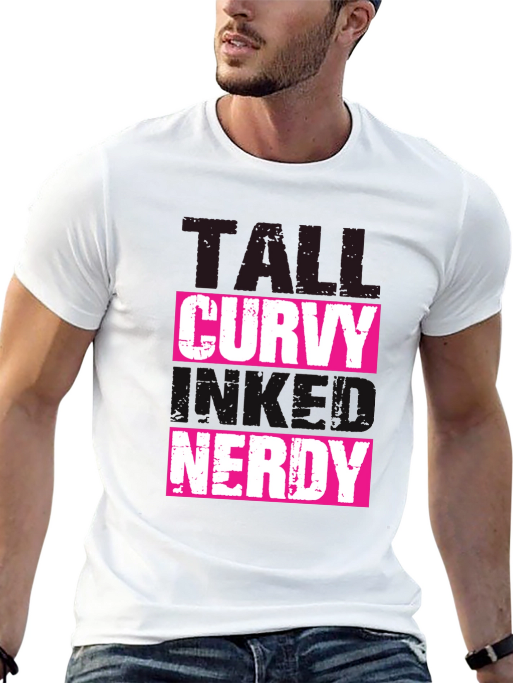Tall Curvy and Nerdy T-Shirt - Black