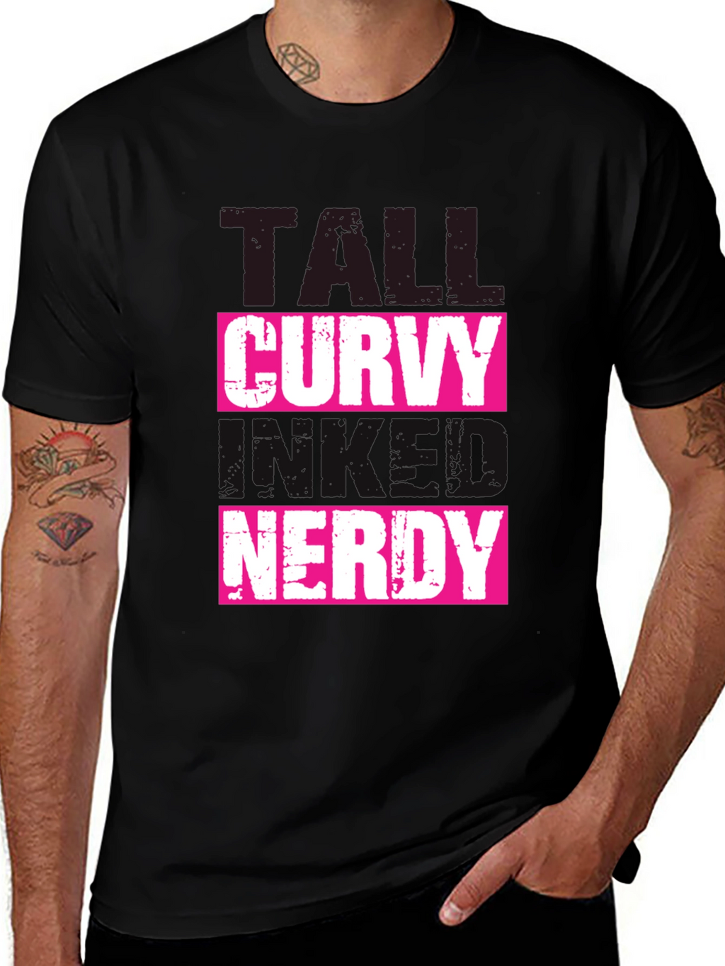 Tall Curvy and Nerdy T-Shirt - Black