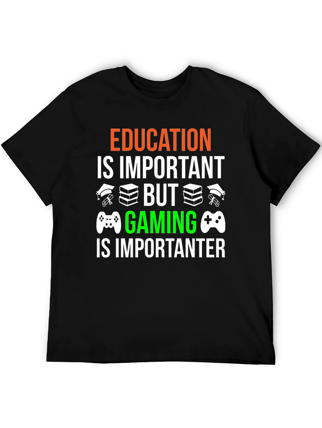Education vs. Gaming Graphic T-Shirt