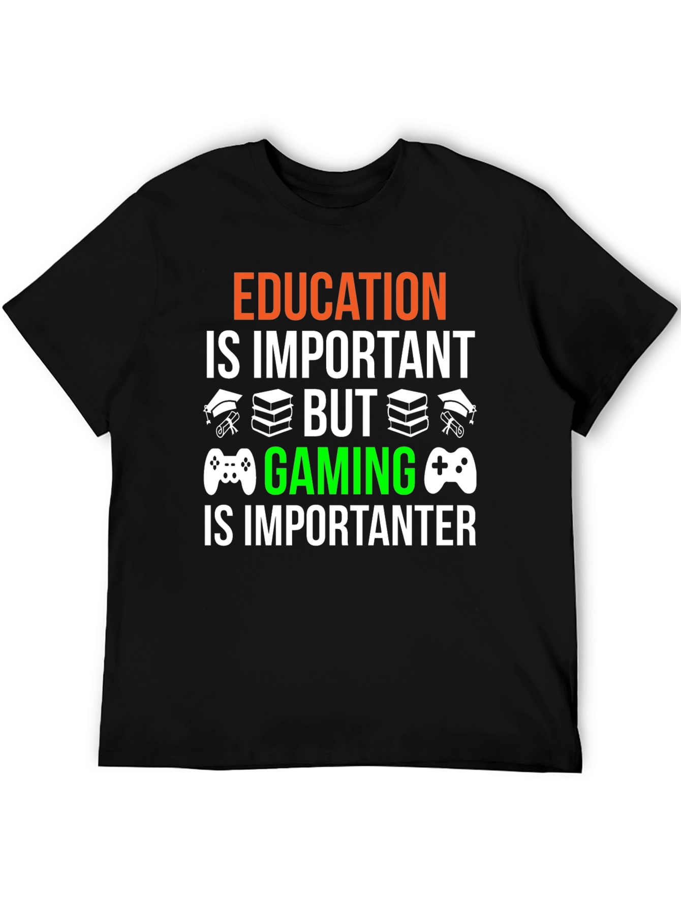 Education vs. Gaming Graphic T-Shirt