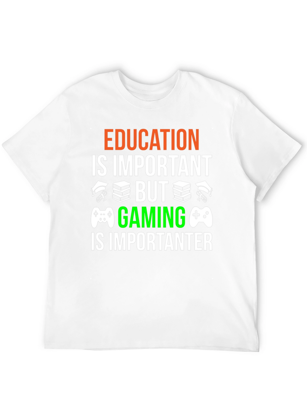 Education vs. Gaming Graphic T-Shirt