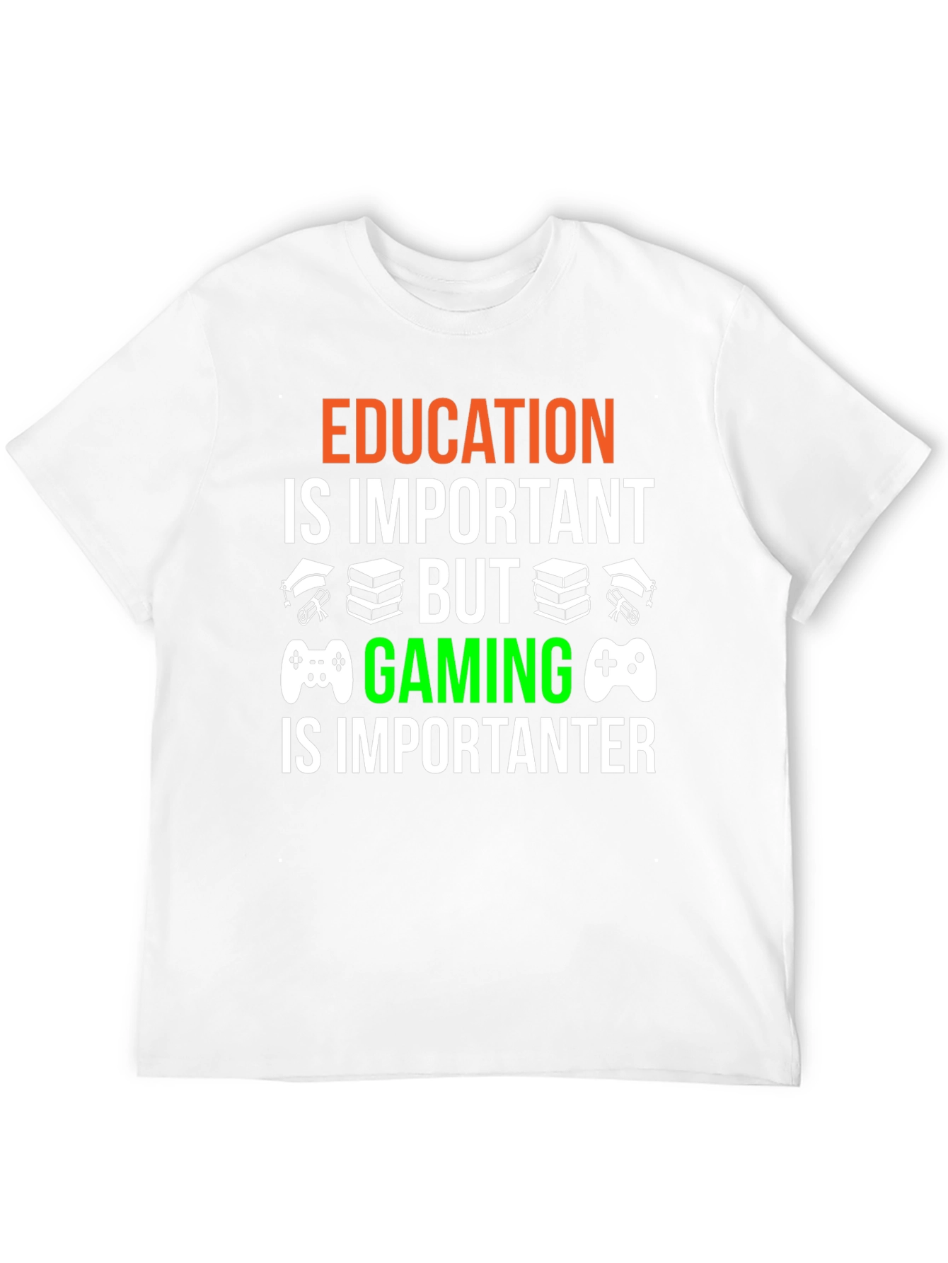 Education vs. Gaming Graphic T-Shirt