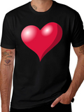 Heart Graphic Black T-Shirt - Mens Fashion Tee