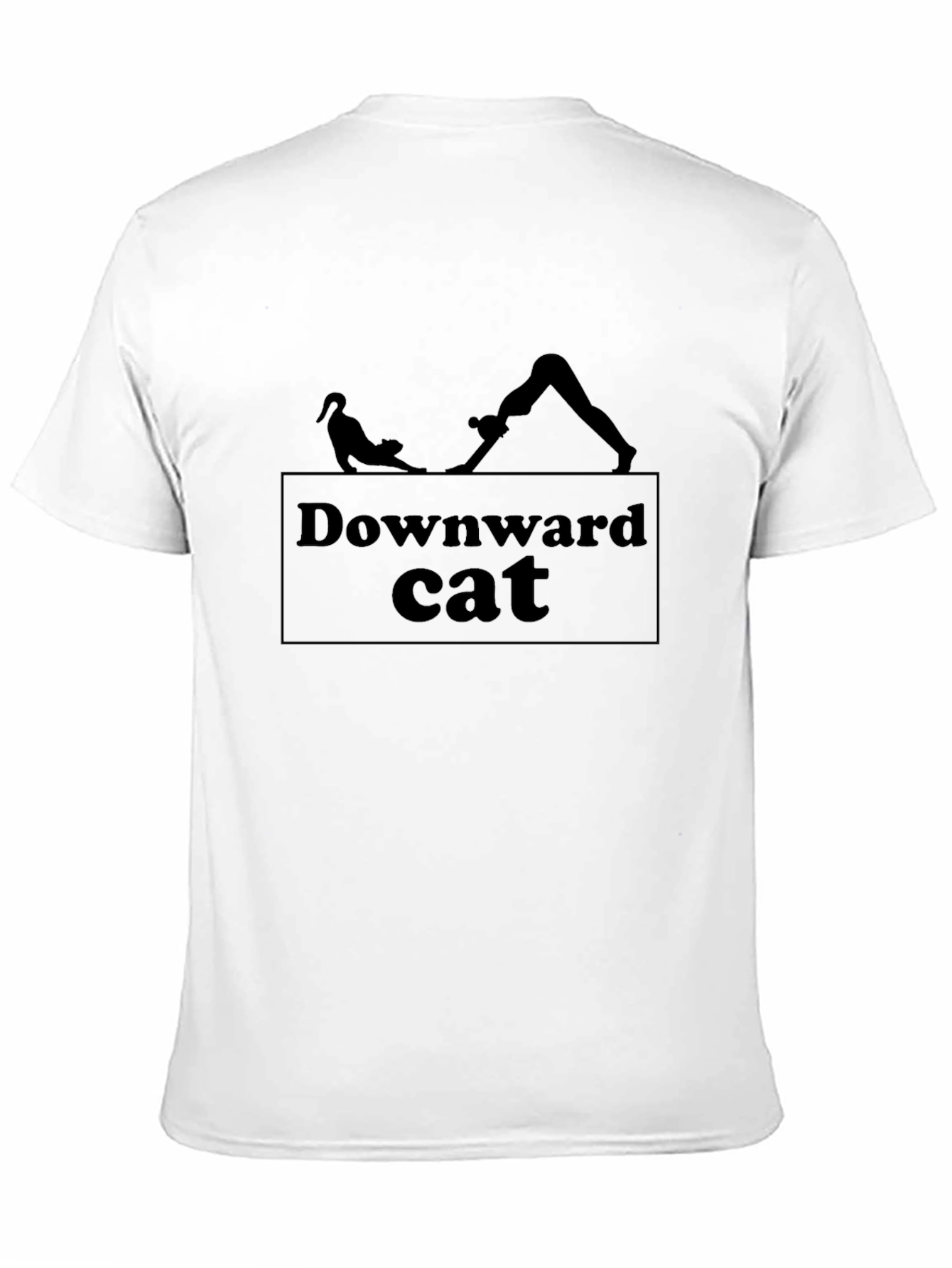 Downward Cat Yoga Black T-Shirt