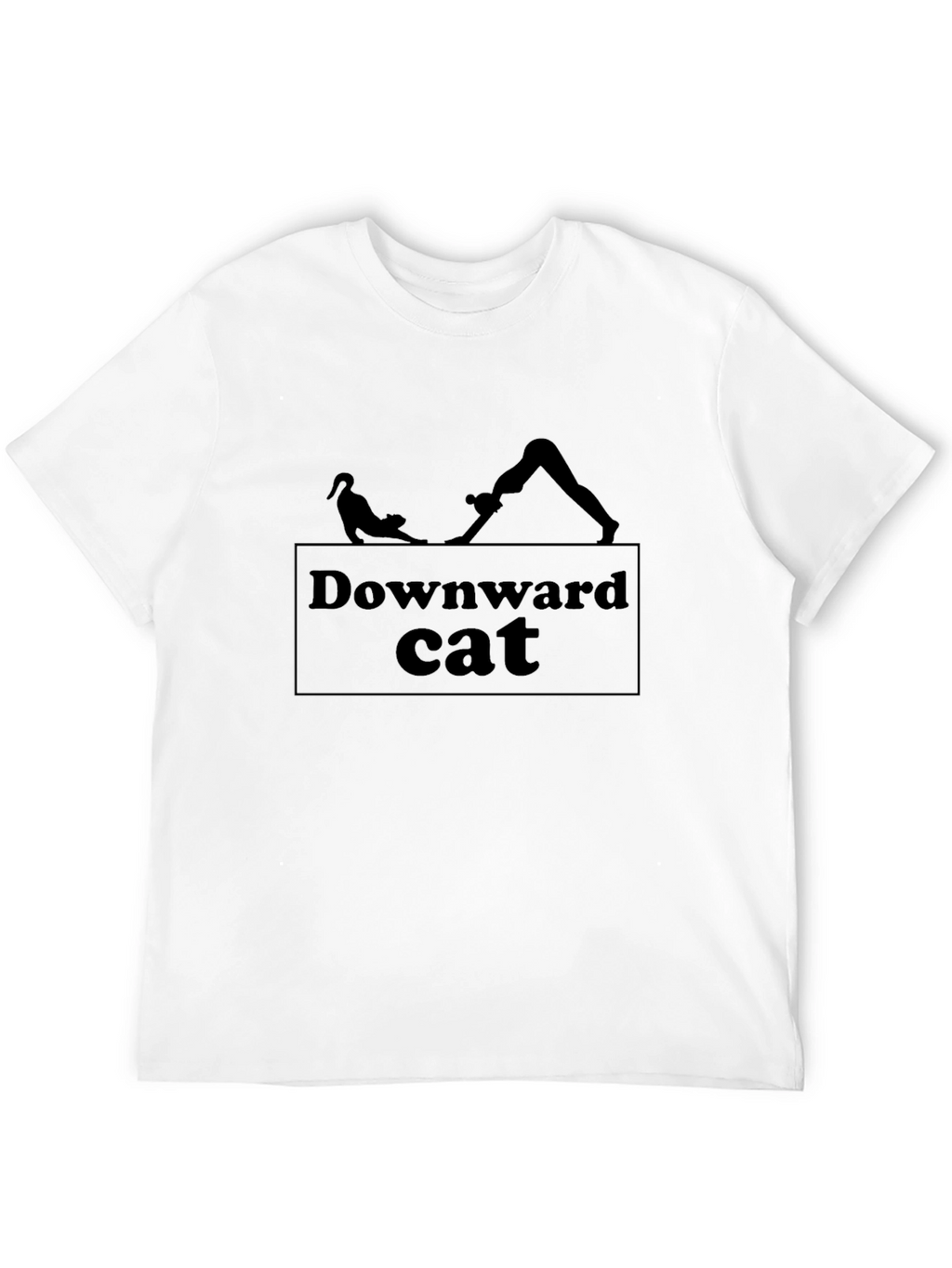 Downward Cat Yoga Black T-Shirt