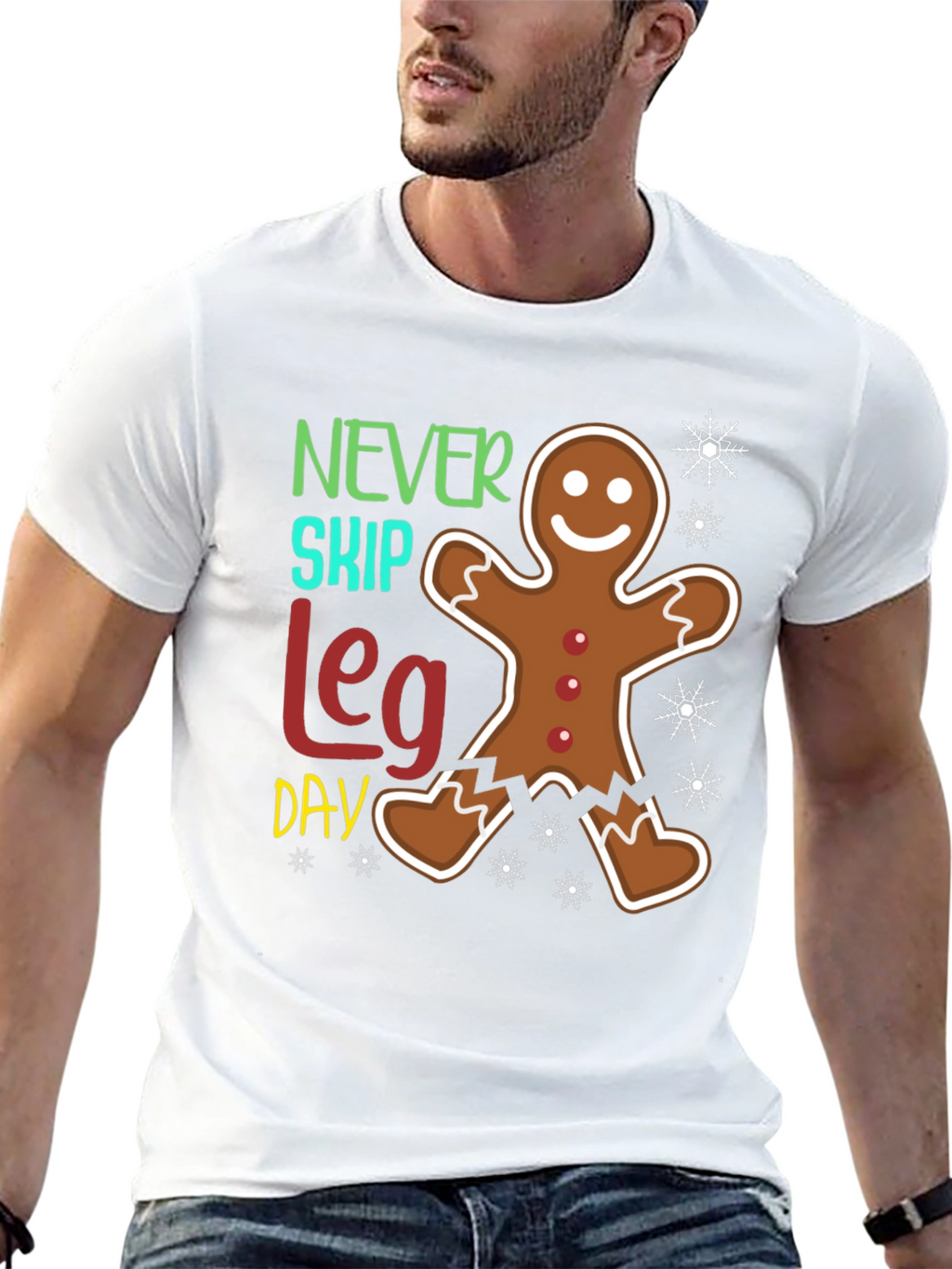 Never Skip Leg Day Gingerbread T-Shirt
