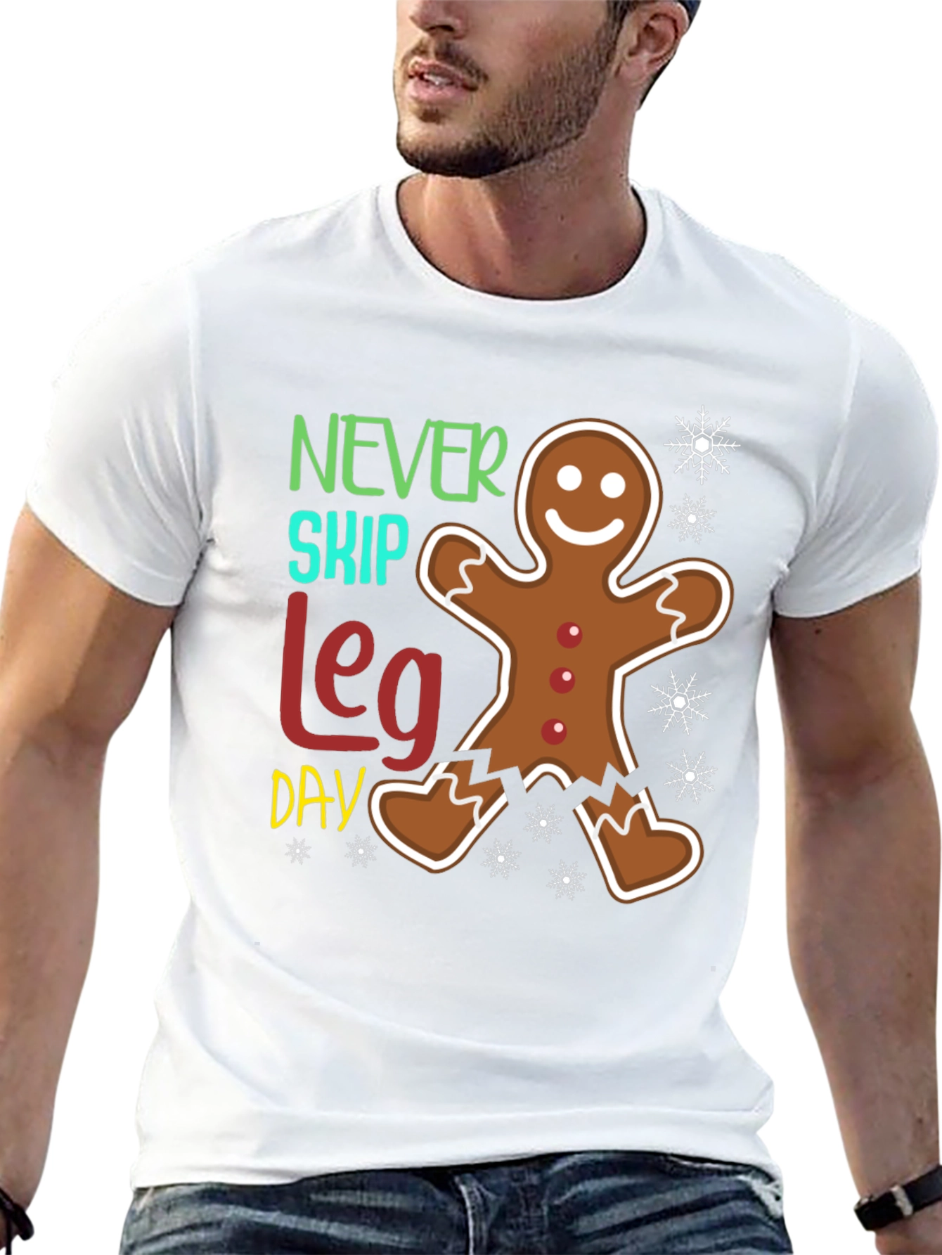 Never Skip Leg Day Gingerbread T-Shirt