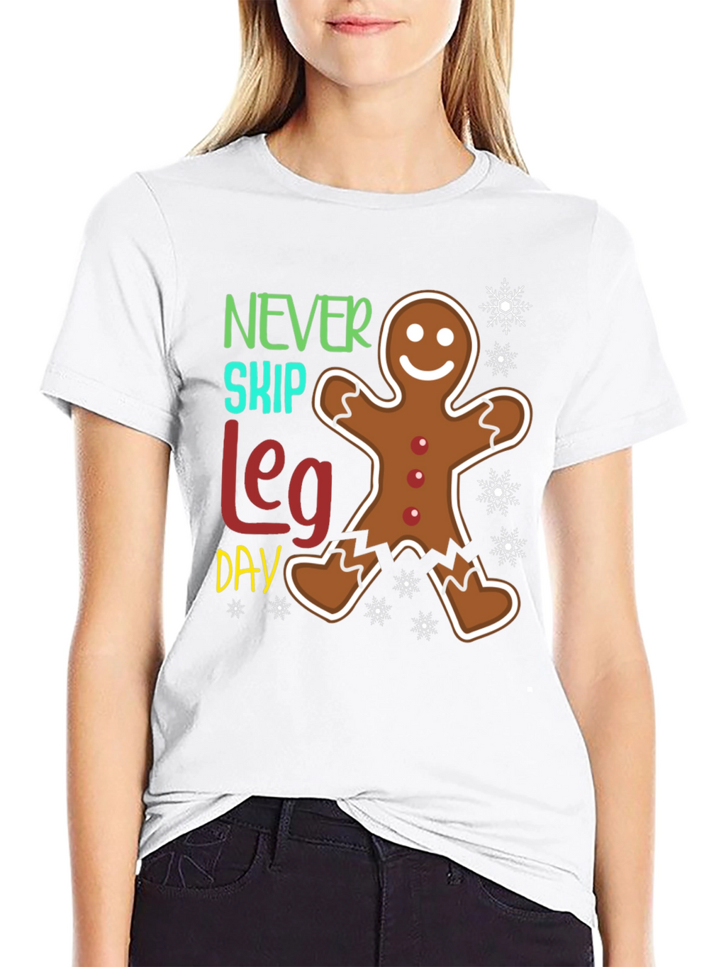 Never Skip Leg Day Gingerbread T-Shirt