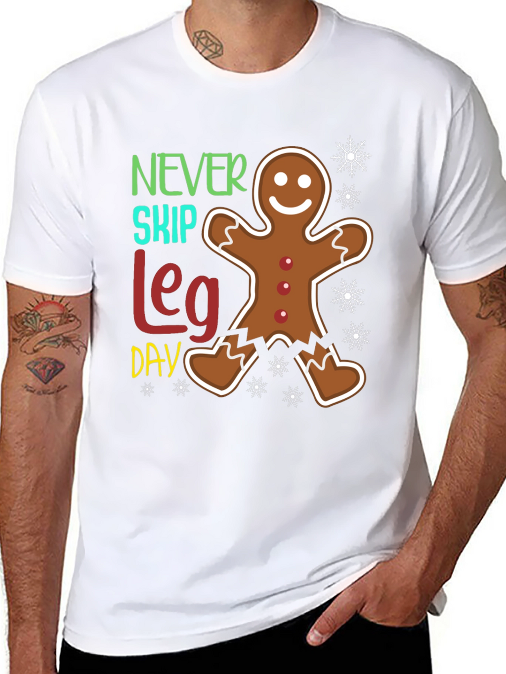Never Skip Leg Day Gingerbread T-Shirt