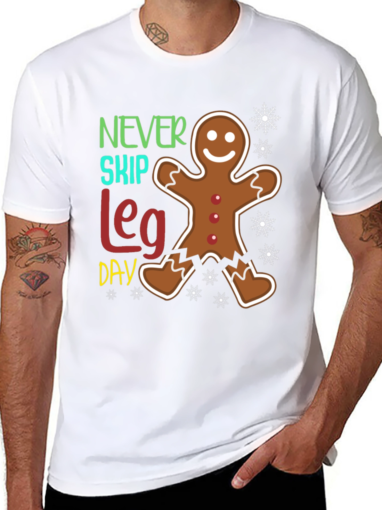 Never Skip Leg Day Gingerbread T-Shirt