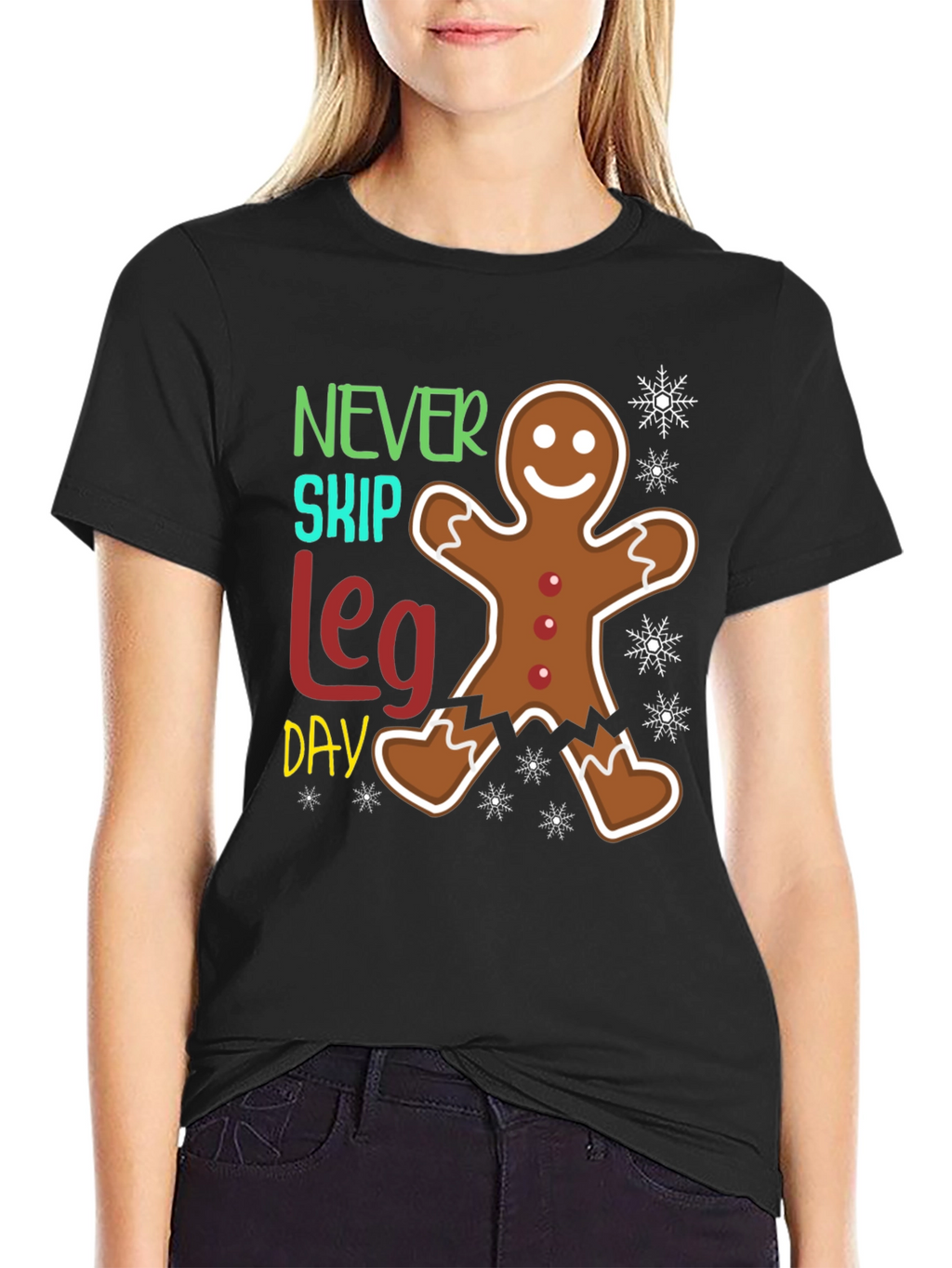 Never Skip Leg Day Gingerbread T-Shirt