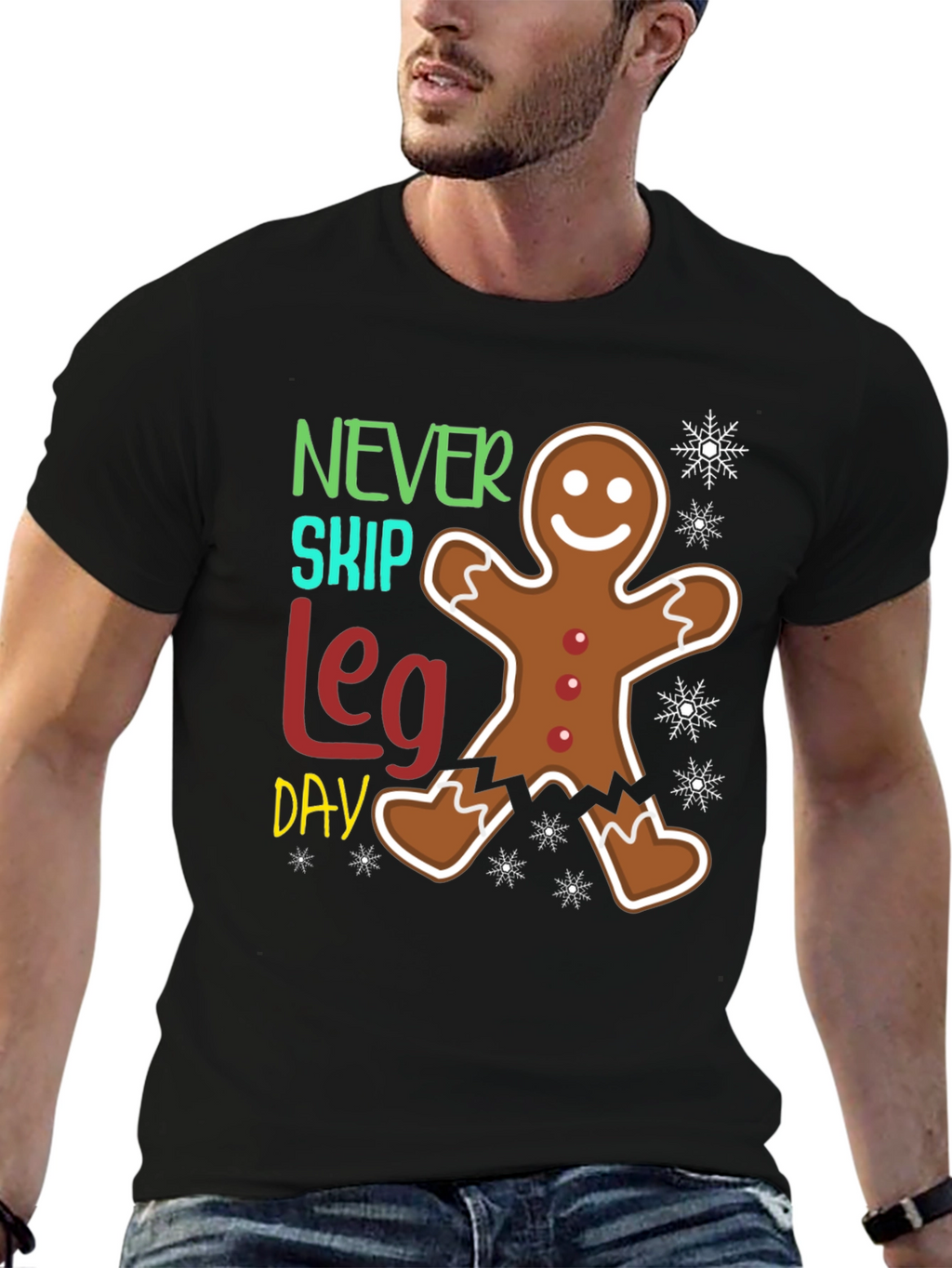 Never Skip Leg Day Gingerbread T-Shirt