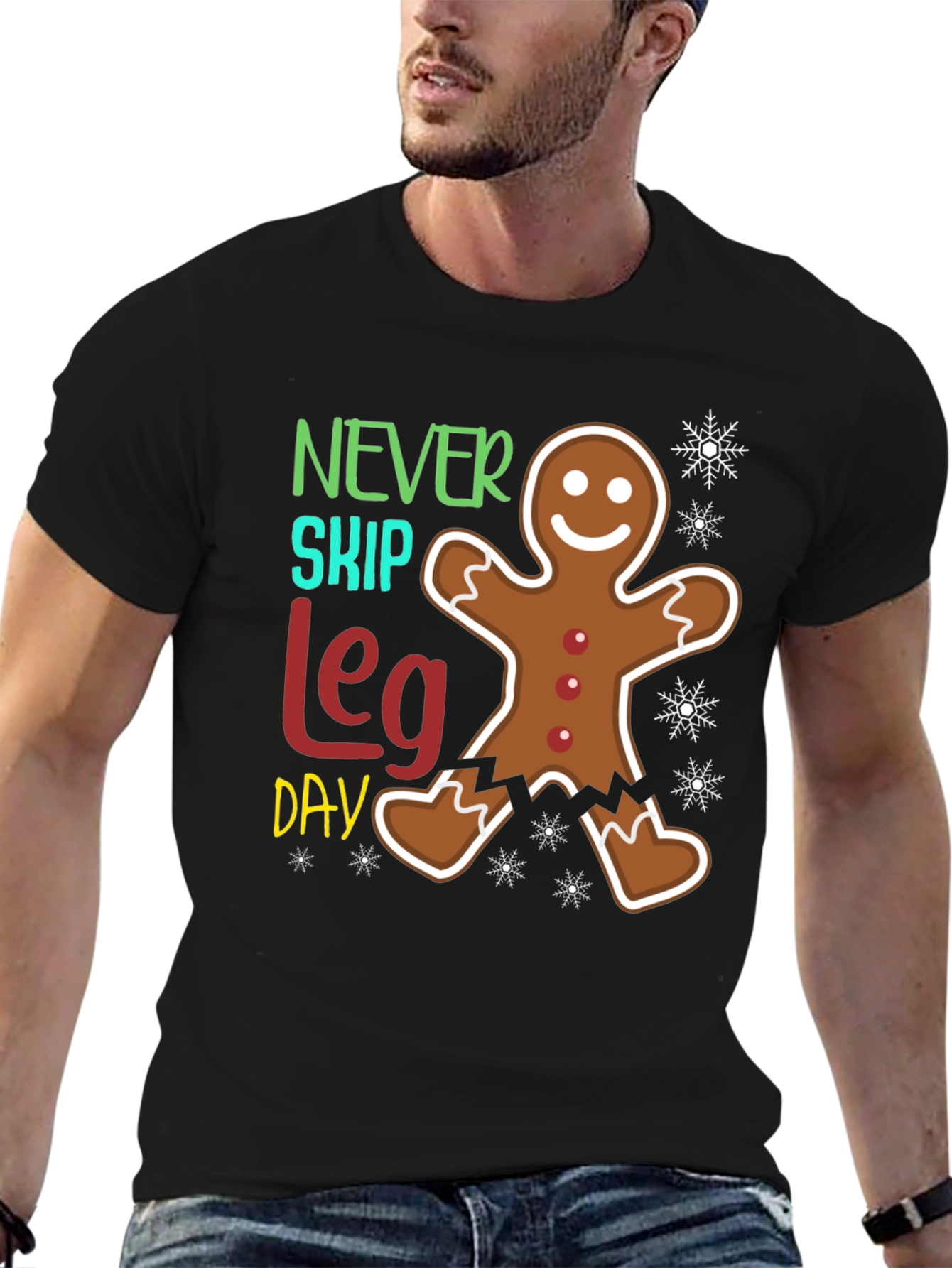 Never Skip Leg Day Gingerbread T-Shirt