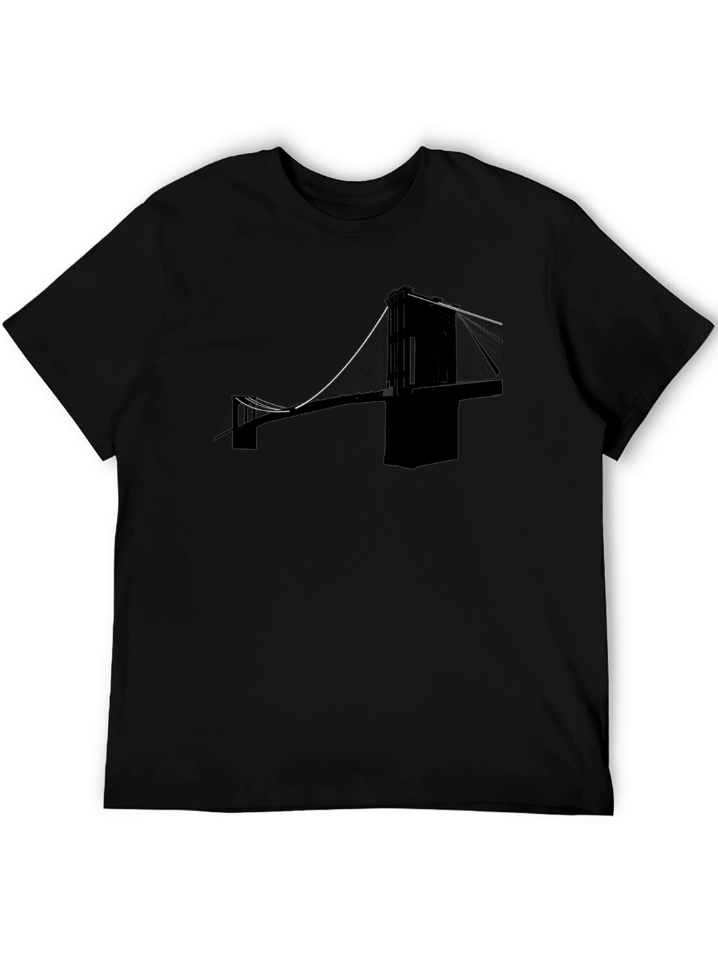 Modern Bridge Silhouette Black T-Shirt