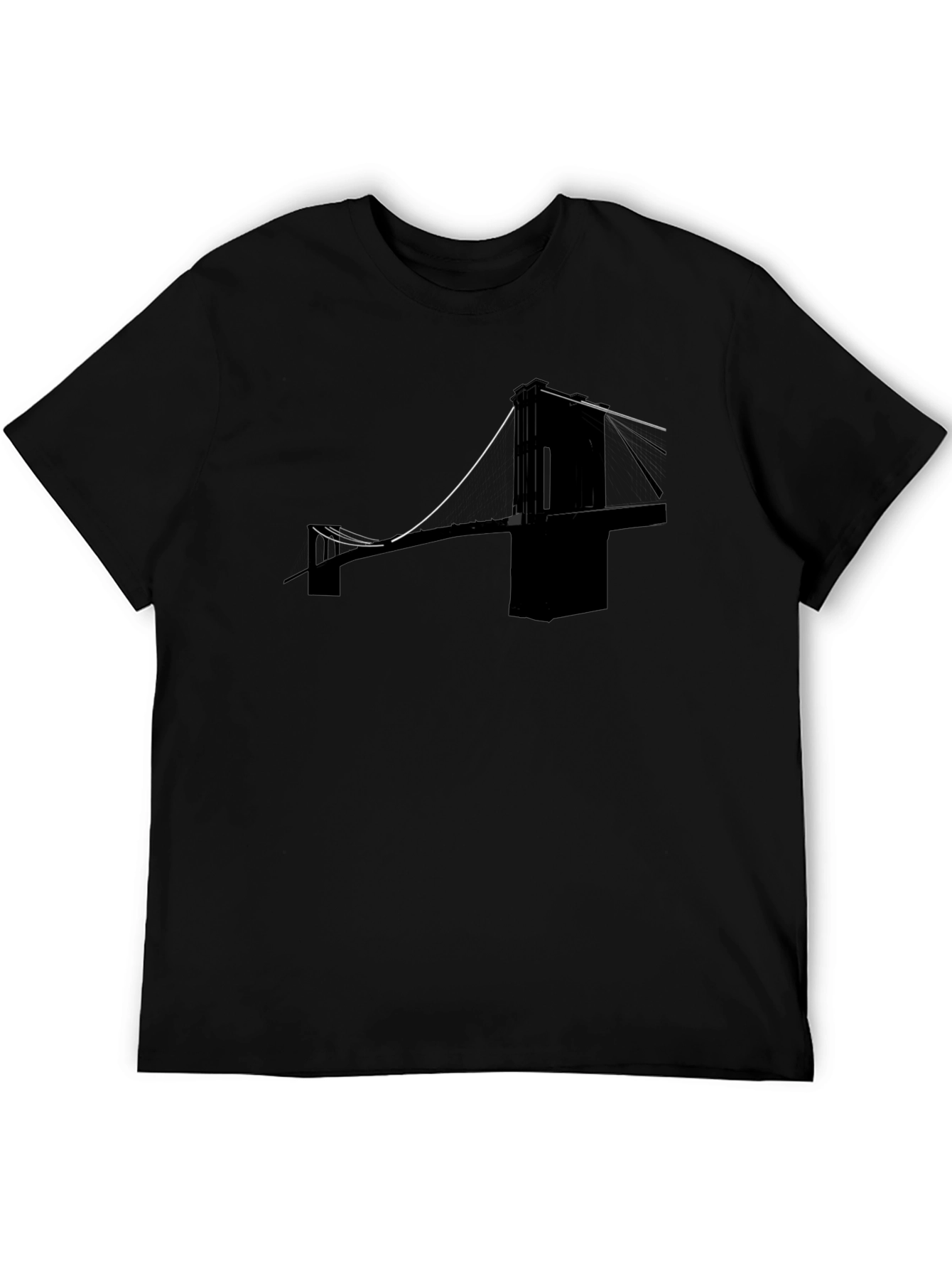 Modern Bridge Silhouette Black T-Shirt
