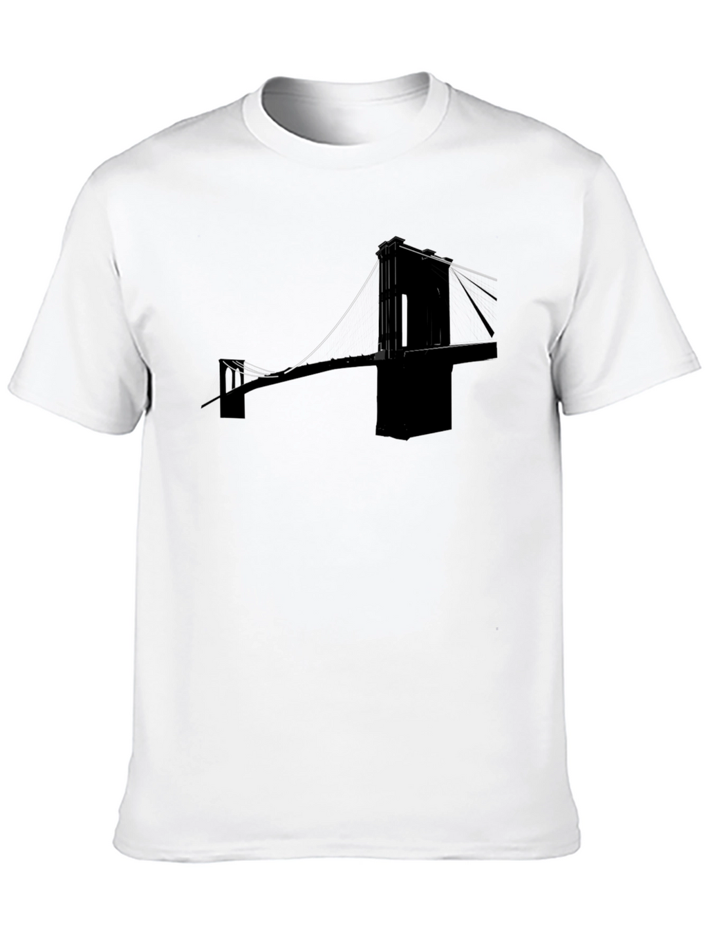 Modern Bridge Silhouette Black T-Shirt