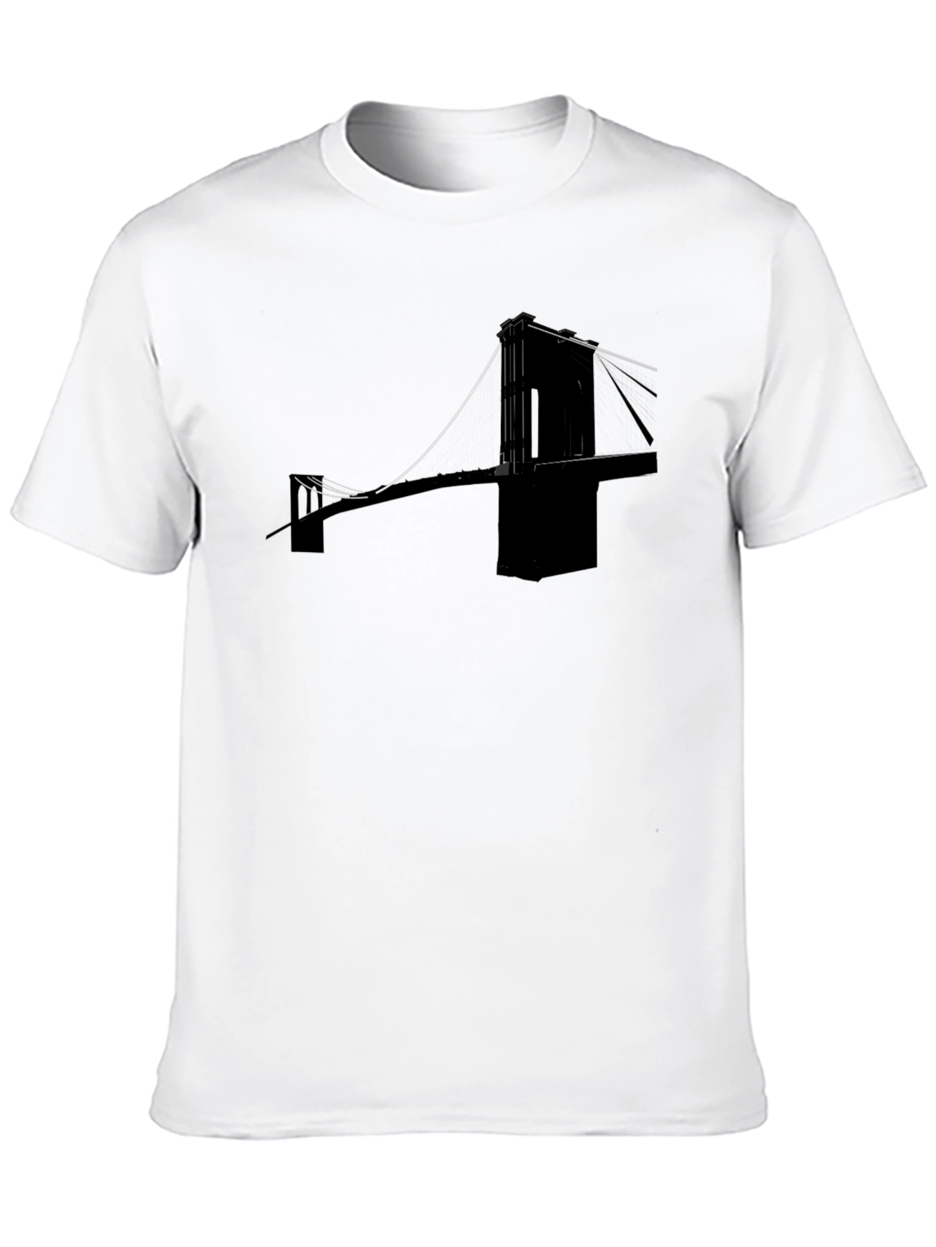 Modern Bridge Silhouette Black T-Shirt